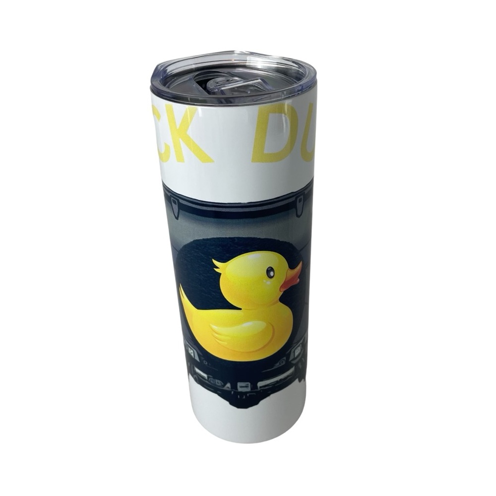 20 ounce Stainless Steel Skinny Black Jeep Duck Duck Sublimated  Tumbler. NEW